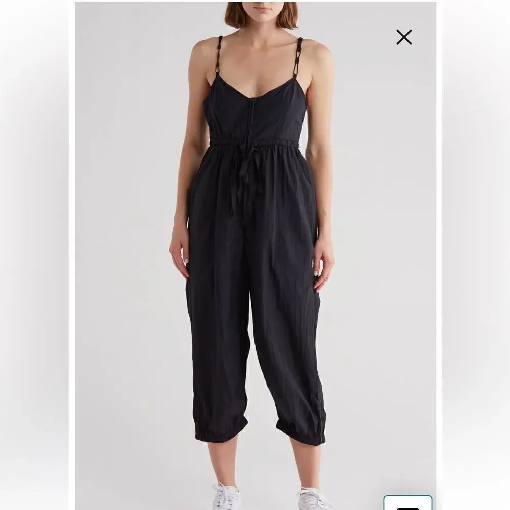 Free people NWT Down To Earth Jumpsuit in black size XS